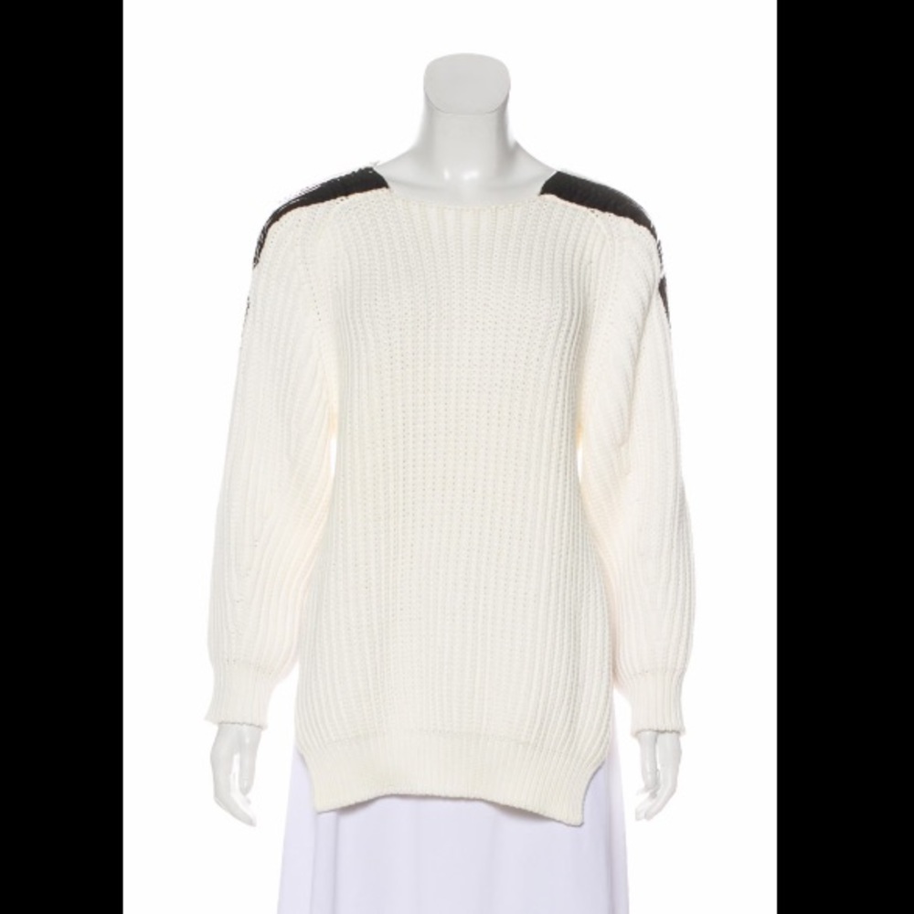 SportMax Rib Knit Sweater w/ Stripe Detail